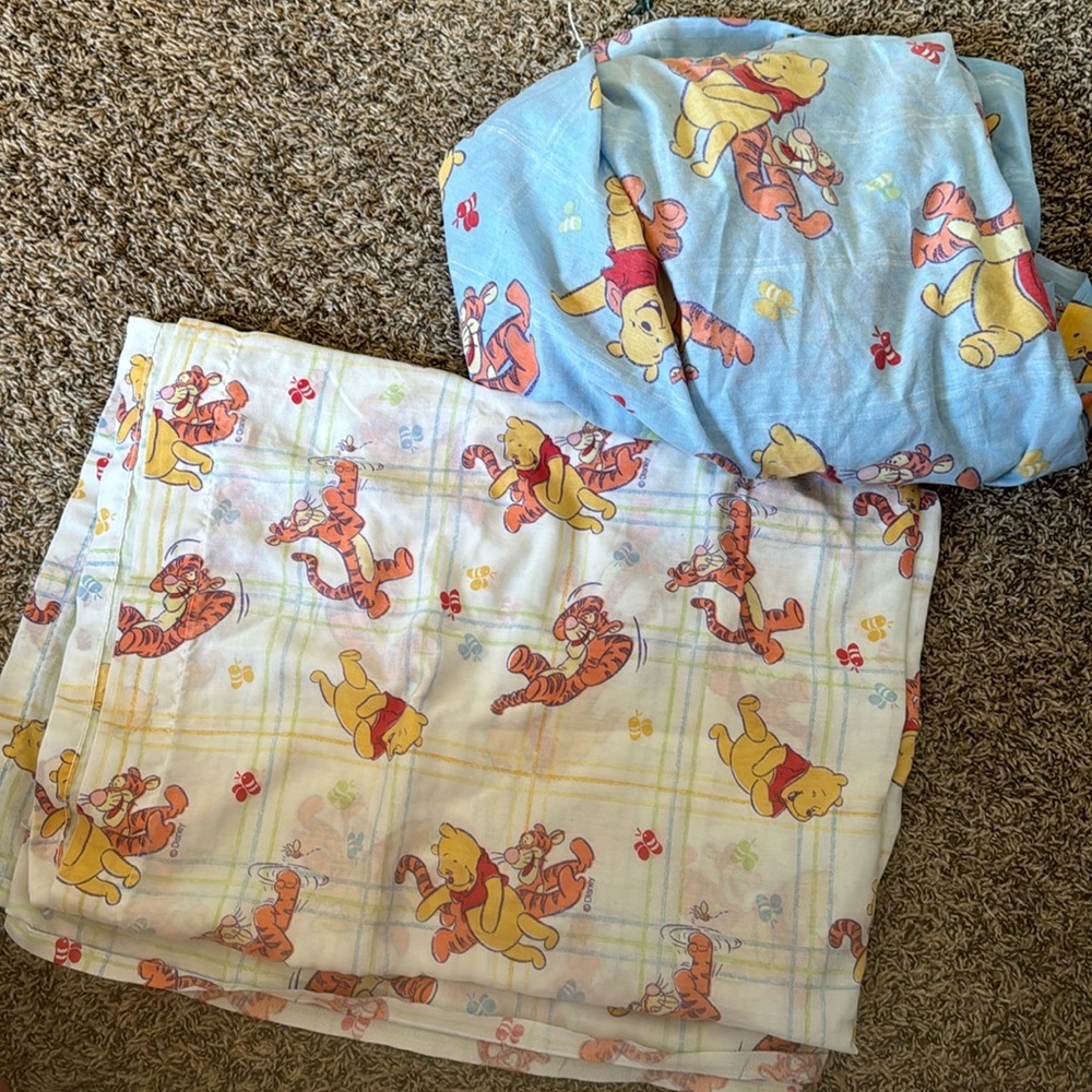 Vintage Winnie the Pooh twin Bed sheet set